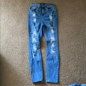 Wax skinny jeans